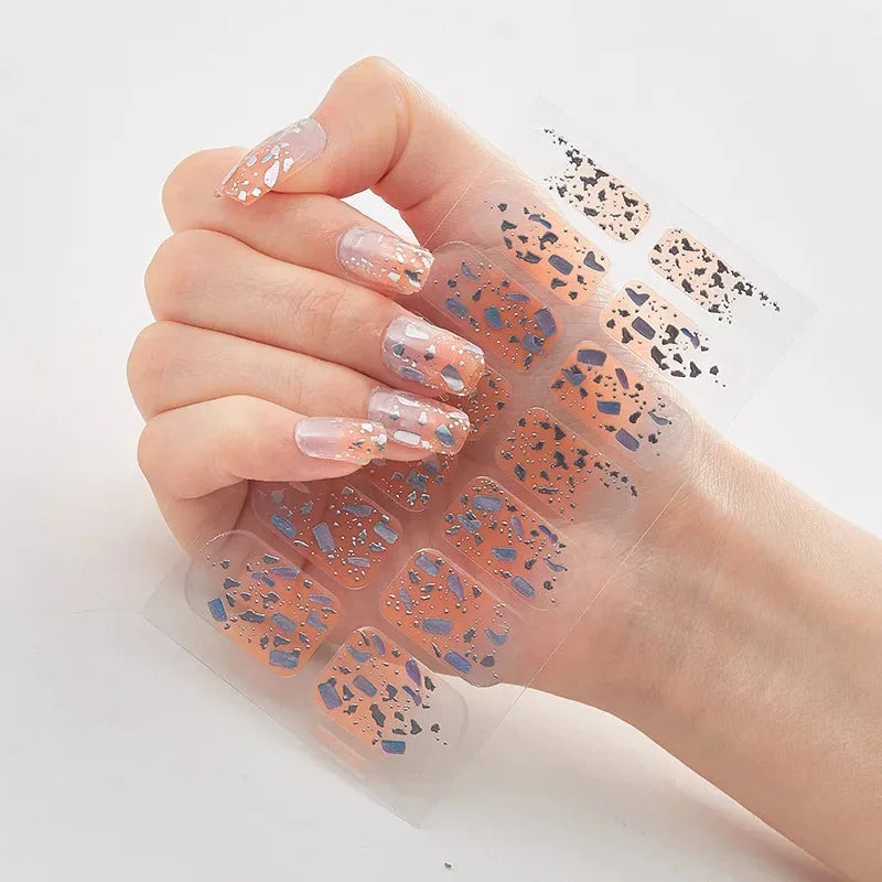 Autocollants D’Art Des Ongles 3D Pour Des Ongles Festifs Faciles — Pêche Transparent, photo 8