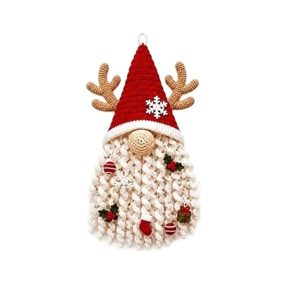 Kit de Décoration de Porte au Crochet Fait Main, Thèmes Saisonniers : Père Noël, Cœur de la Saint-Valentin, Noël, Lapin de